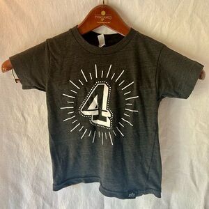 Whistle & Flute Kids Graphic Tee Number 4 4T Birthday Shirt Sunburst